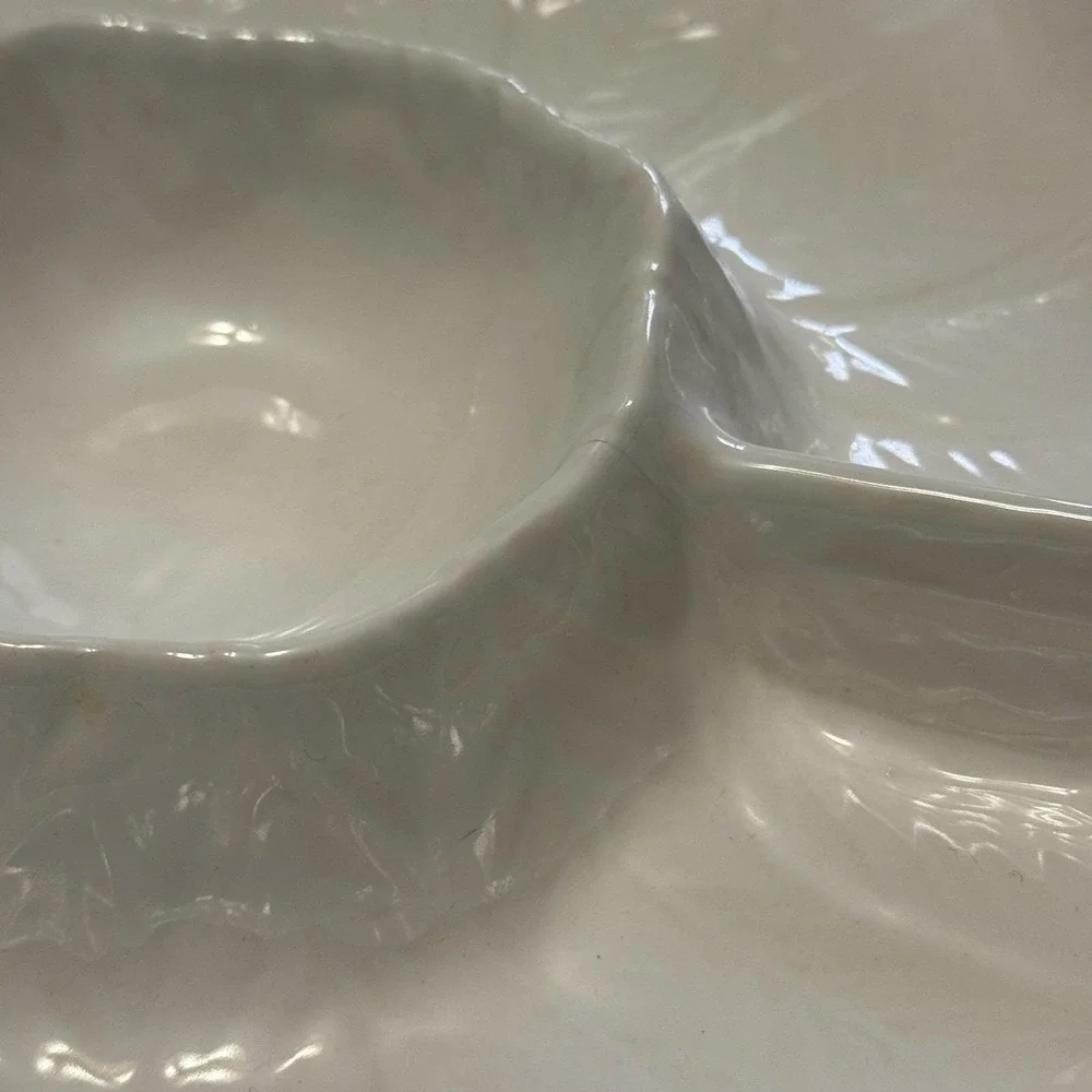 Vintage Japan Stoneware Chip Dip Platter 12